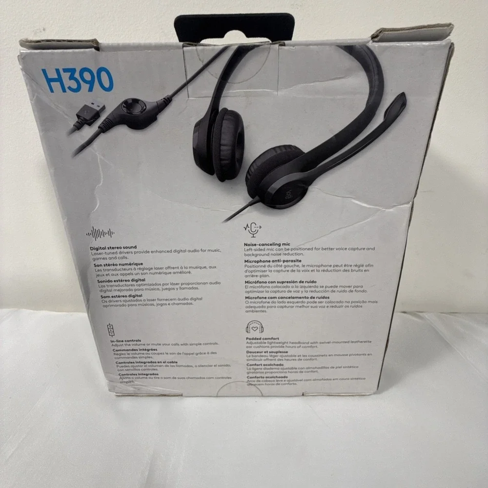 Logitech H390 Wired Headset for PC Laptop Stereo Headphones Noise‎ Cancelling